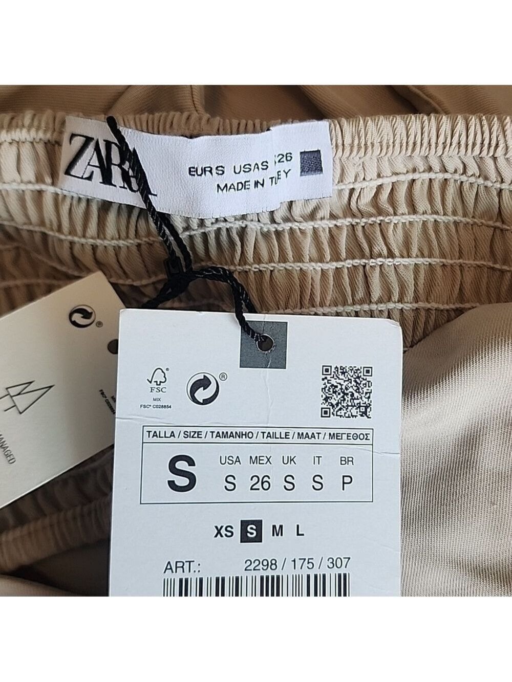 Zara Cut Out V-neck Beige Dress, Size S - Picture 12 of 15